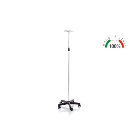 Suport pentru hipodermocliză din aluminiu anodizat - 4 cârlige pe roți