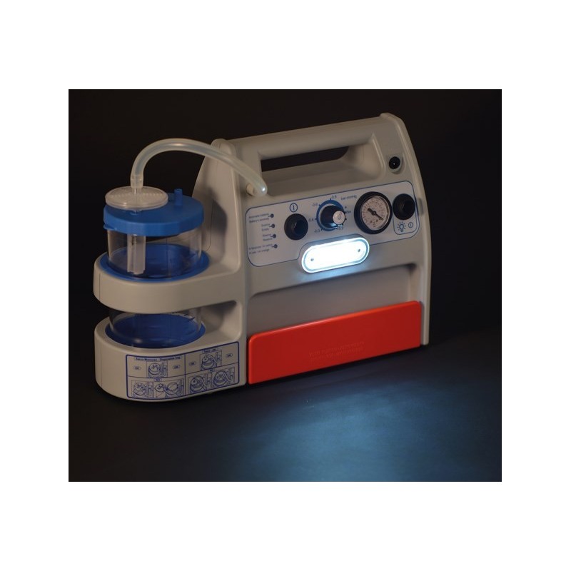 Professional surgical aspirator - aspimed 1.9 - 1l jar with rechargeable battery and mains voltage