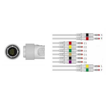 Câble patient ECG statique compatible Cardioline