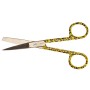 Straight scissors with alternating tips - leopard pattern - 14 cm