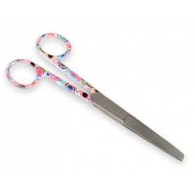Straight scissors with alternating tips - bubble pattern - 14 cm