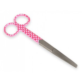 Straight scissors with alternating tips - heart pattern - 14 cm