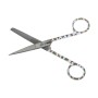 Straight stainless steel scissors with alternating tips - caterpillar pattern - 14 cm