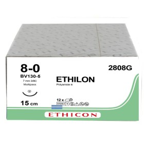 Ethicon Ethilon Monofilament-Nahtmaterial – 8/0 Nadel 6,5 mm – Packung. 12 Stk.