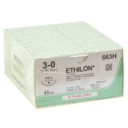 ethicon ethilon monofilament suture - 3/0 needle 24 mm - pack. 36 pcs.