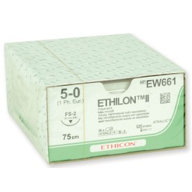 Ethicon Ethilon Monofilament-Nahtmaterial – 5/0 Nadel 19 mm – Packung. 36 Stk.