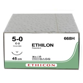 Ethicon Ethilon Monofilament-Nahtmaterial – 5/0 Nadel 13 mm – Packung. 36 Stk.