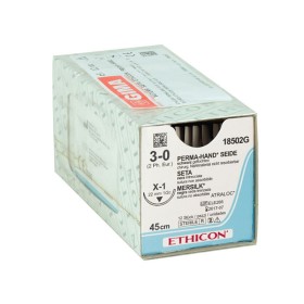 Sutura de seda permanente Ethicon - aguja 3/0 22 mm - pack 12 uds.