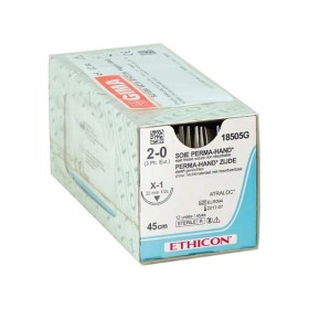 Ethicon Perma-Hand Seidennahtmaterial – 2/0 Nadel 22 mm – Packung. 12 Stk.