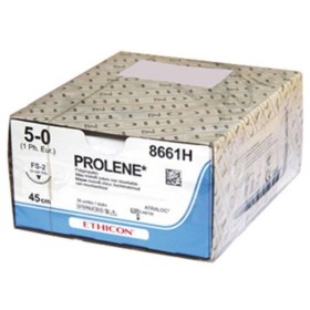 ethicon prolene blue monofilament suture - 5/0 needle 19 mm fs-2 - pack. 36 pcs.