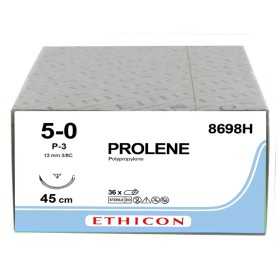 Ethicon Prolene Blue Monofilament-Nahtmaterial – 5/0 Nadel 13 mm P-3 – Packung. 36 Stk.