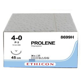 ethicon prolene blue monofilament suture - 4/0 needle 13 mm p-3 - pack. 36 pcs.