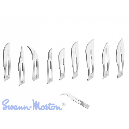 Lames de scalpel swann-morton avec n° 10 - stérile - paquet 100 pièces.