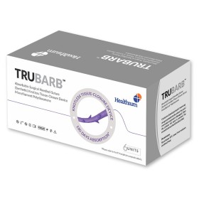 Suture cul. Trubarb calibre 0, 1/2 coude, aiguille 37mm - 30cm - violet - pack 6 pièces.