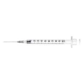 Seringue à insuline insérée aiguille 27g - 1 ml - paquet 100 pièces.