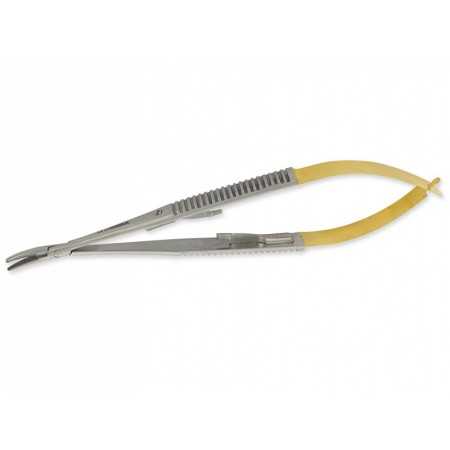 Castroviejo ct curved needle holder - 21 cm - knurled tips