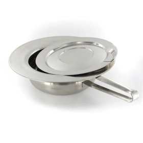 Stainless steel frying pan with lid - 320 x 85 mm - with handle