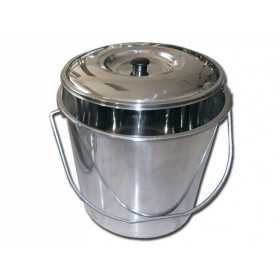Stainless steel bin with lid - 15 litres