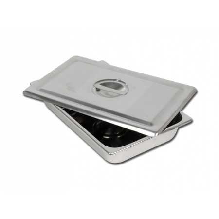 Stainless steel tray+lid 306x196x50 mm
