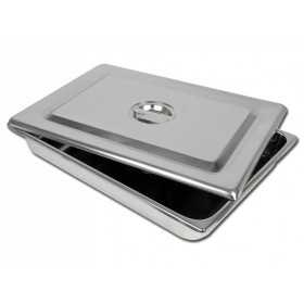 Stainless steel tray+lid 440x320x64 mm