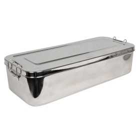 Stainless steel box 50x20x10cm - with handles
