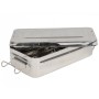 Stainless steel box 25x12.5x4.6cm - with handles