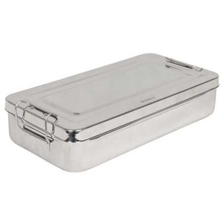 Stainless steel box 30x15x6cm - with handles