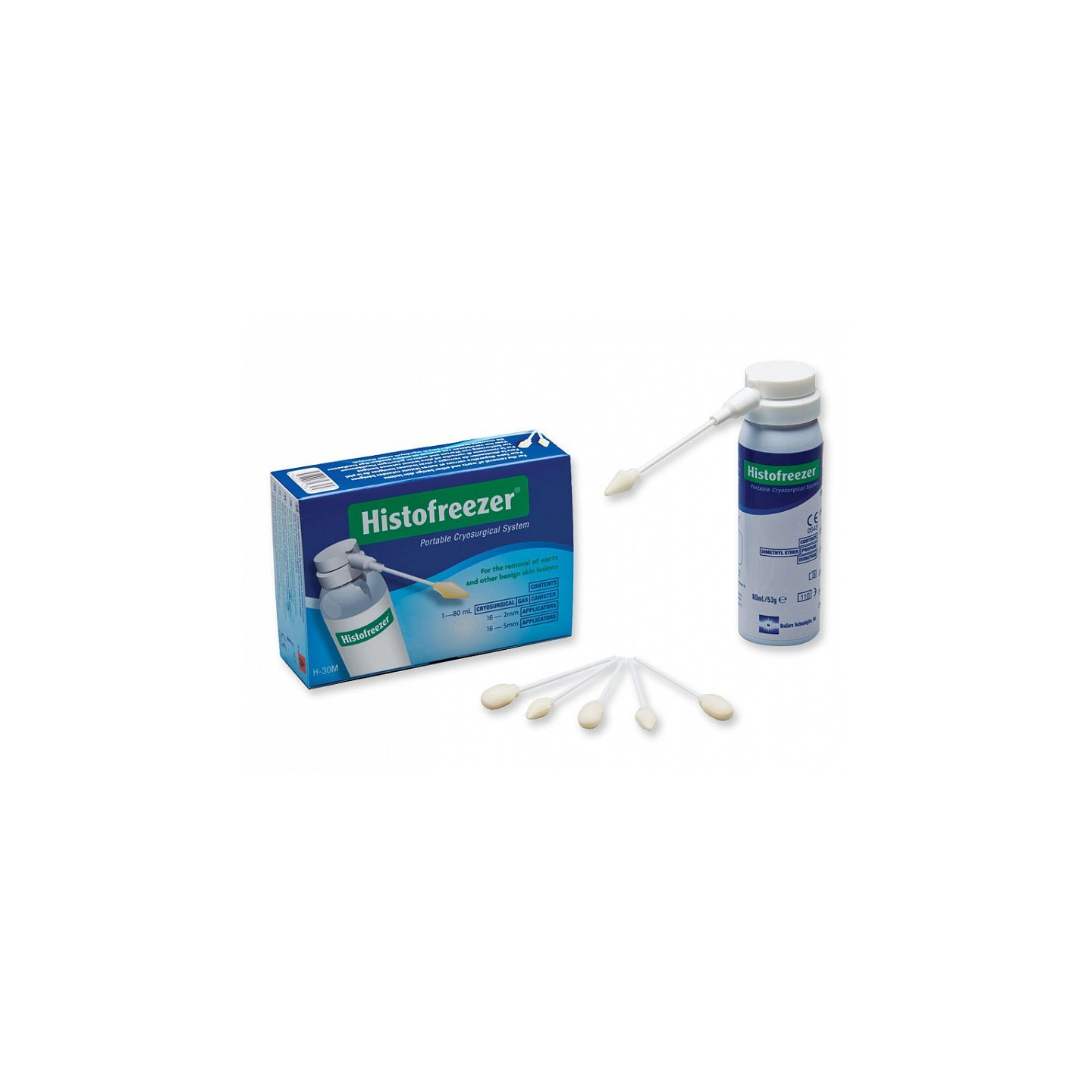 Histofreezer Mix Mini recipient de 80 ml și 16 aplicatoare de 5 mm și 16 de 2 mm