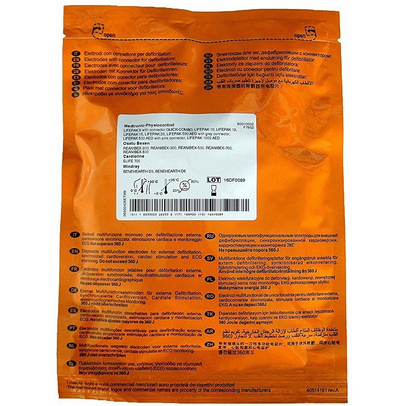 Pár medtronic physiocontrol defibrillator pads, osatu bexen, cardioline - 1 pár f7952