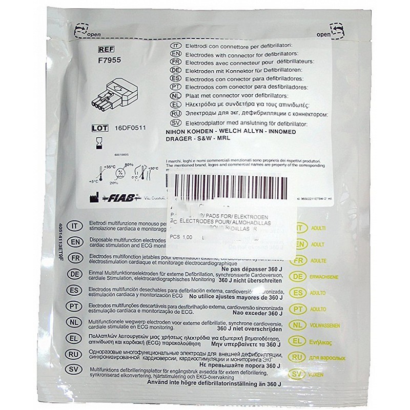 Par defibrilatorskih blazinic drager, innomed, s&w, welch allyn - 1 par f7955