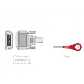 EKG-Patientenkabel 2,2 m – Snap – kompatibel mit Biocare, Edan, Nihon, anderen