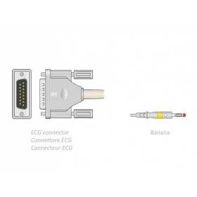 ECG patient cable 2.2 m - banana - compatible with camina, colson, st, others