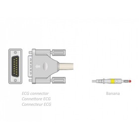 EKG-Patientenkabel 2,2 m – Banane – kompatibel mit Camina, Colson, St, anderen