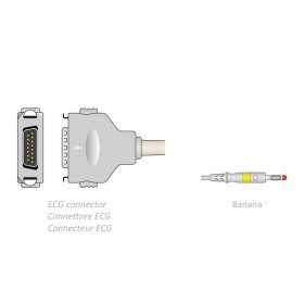 ECG patient cable 2.2 m - banana - Fukuda Denshi compatible