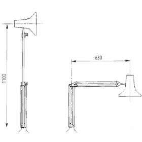 Diagnostische lamphouder met tafelvoet