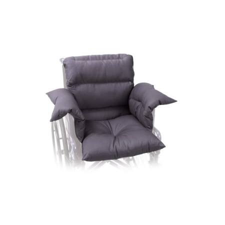 Silicone hollow fiber cushion - set of 3 elements with disengageable zippers - cotton cover