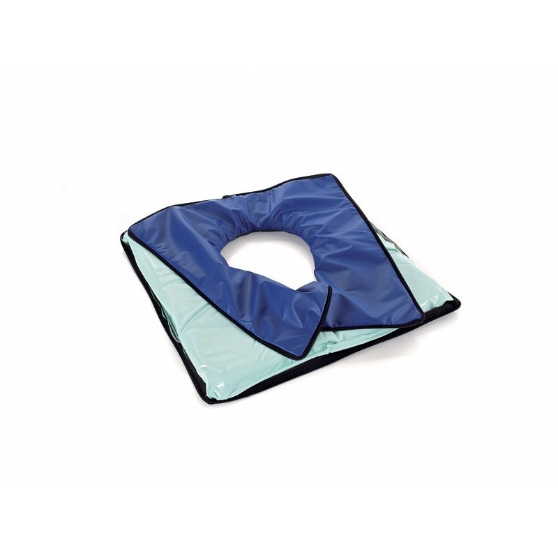 Silicone fluid gel cushion with hole