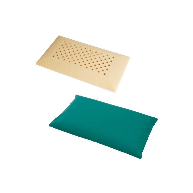 Hospital pillow in hr21 perforated anti-suffocation polyurethane foam - politex coating