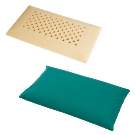 Hospital pillow in hr21 perforated anti-suffocation polyurethane foam - politex coating