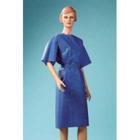 Disposable short-sleeved blue TNT gown - 50 pcs.