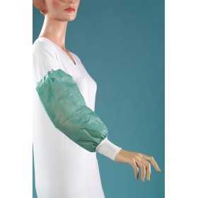 Green waterproof sterile underarm sleeve cover with cuff - 60 pcs.
