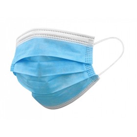 Masque chirurgical filtrant Gisafe 98% 3 plis type iir avec bandes élastiques - pédiatrique - bleu clair - flowpack - pack de 10