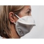 Reusable mycroclean bfe 99.8% mask - white/white with nose piece