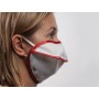 Mycroclean bfe 99.8% reusable mask - white/red