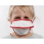 Mycroclean Kid Bfe 99,8 % wiederverwendbare Maske – weiß/rot