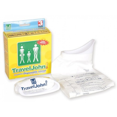 Traveljohn draagbaar toilet - 800 cc - pak 3 stuks.