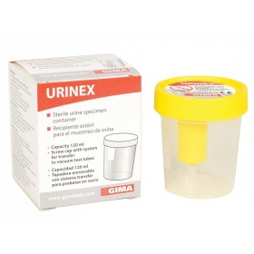 Récipient d’urine plus 120 ml avec échantillonneur - pack 100 pièces.