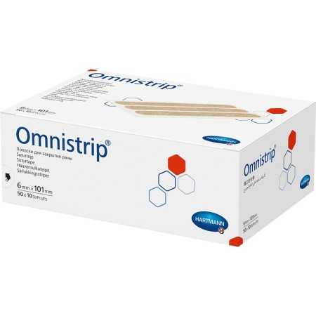 Omnistrip sterile adhesive sutures 50 sachets of 10 strips 6x101 mm