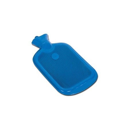Pure rubber hot water bag - blue double-mounted
