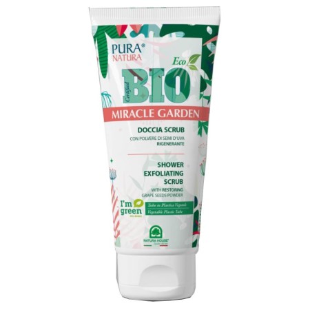 MIRACLE GARDEN BIO DOCCIA SCRUB CORPO con Polvere di Semi d’Uva - Rigenerante - 200 ml